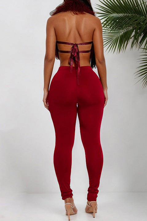 Fur Halter Vest & Leggings Set Lavish Daily