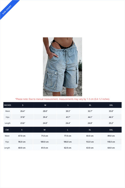 Baggy Drawstring Cargo Shorts LavishDaily