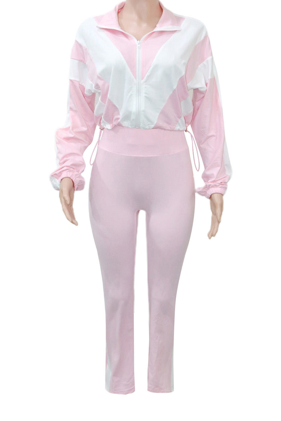 Sporty Color Block 2-Piece Tracksuit Lavish Daily