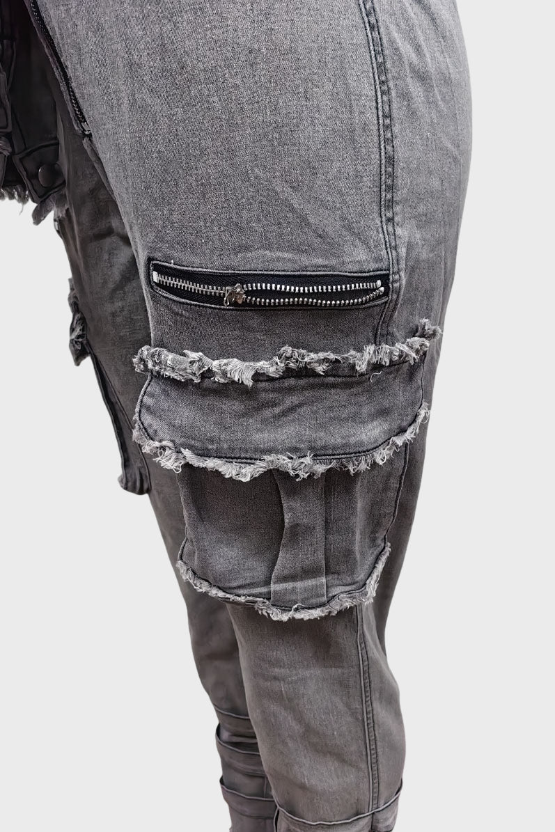 Multi Pocket Tie Up Denim Jumpsuits Lavish Daily