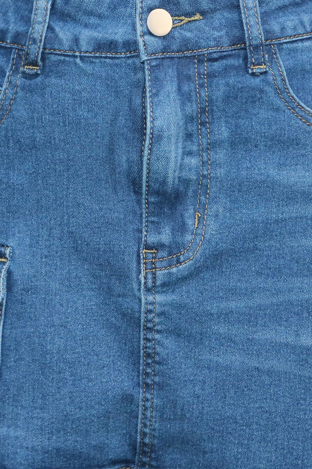 Skirt Overlay Wide Leg Baggy Jeans LavishDaily