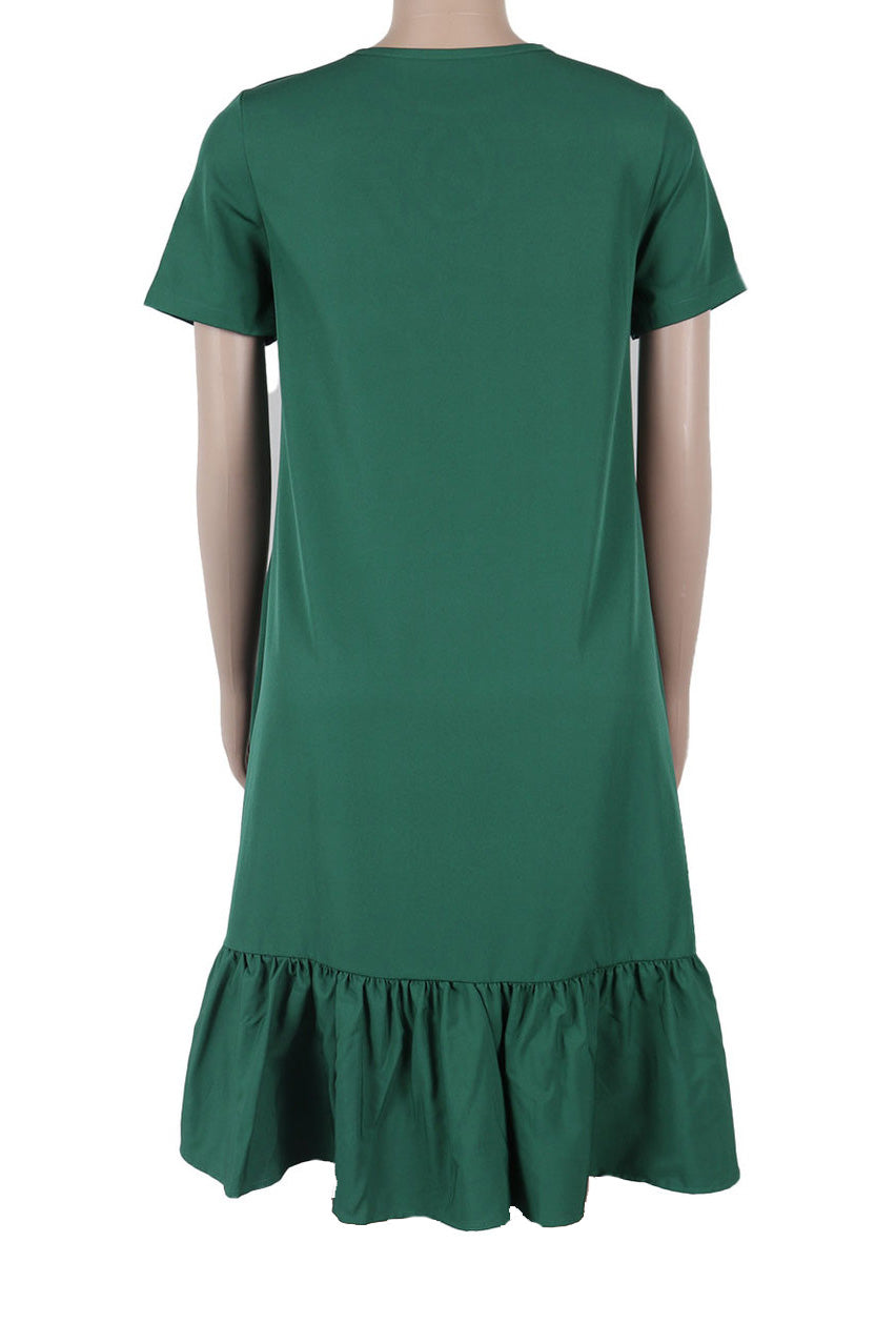 Plus Size Ruffle Hem Loose Dress Lavish Daily