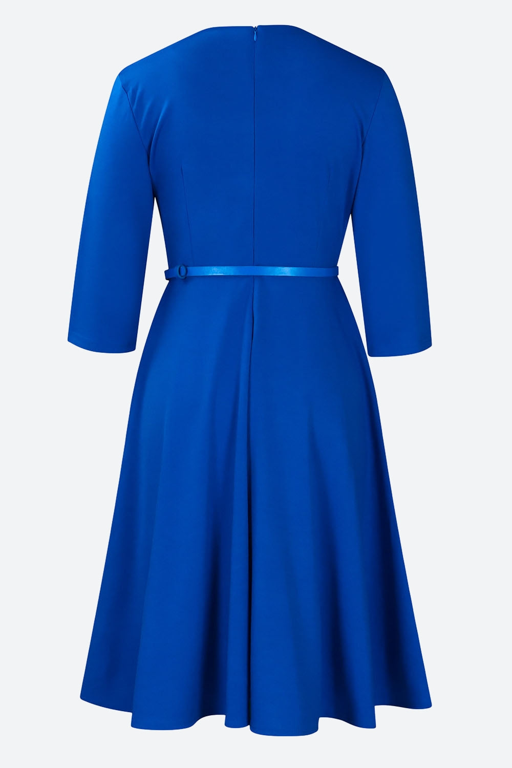 Three-Quarter Sleeve Ruched Waist Dress Lavish Daily