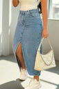 Slit Denim Skirt Lavish Daily