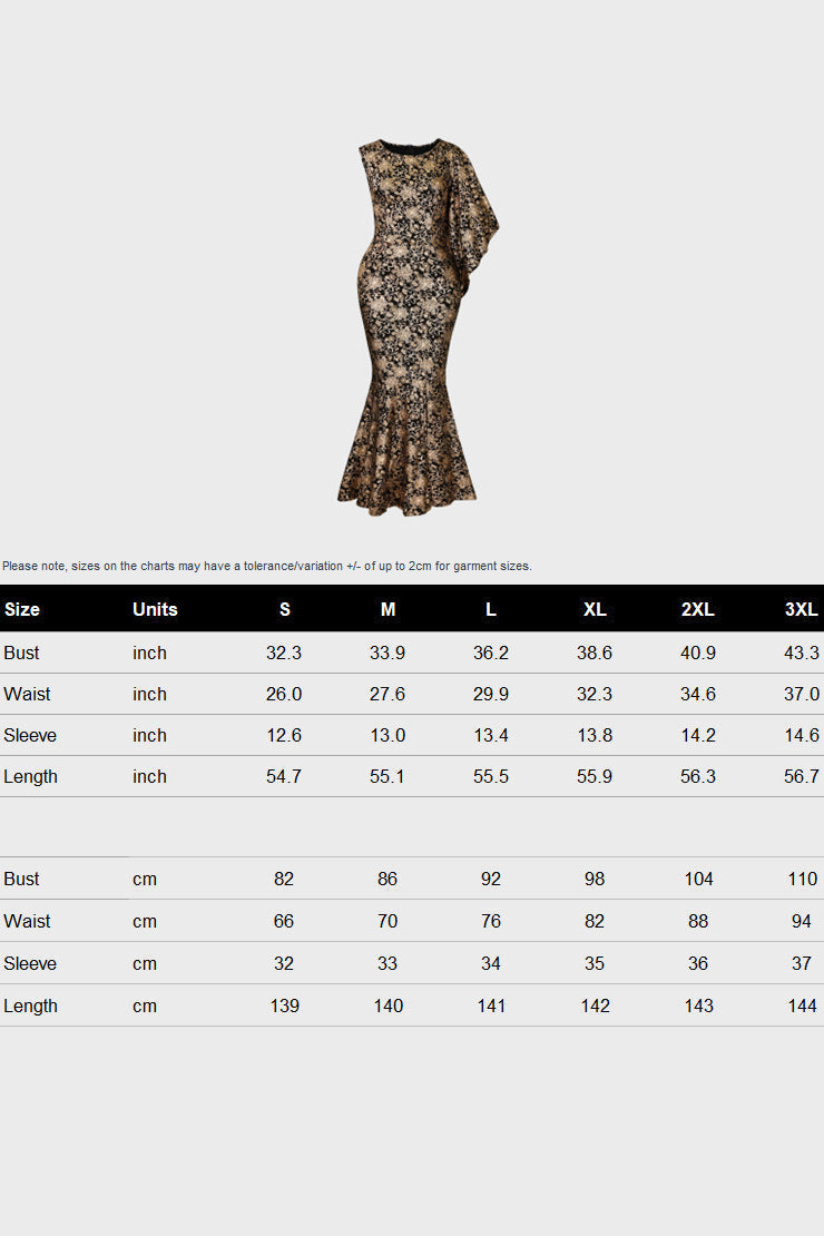 Floral Print Hot Stamping Golden Side Slit Dress Lavish Daily