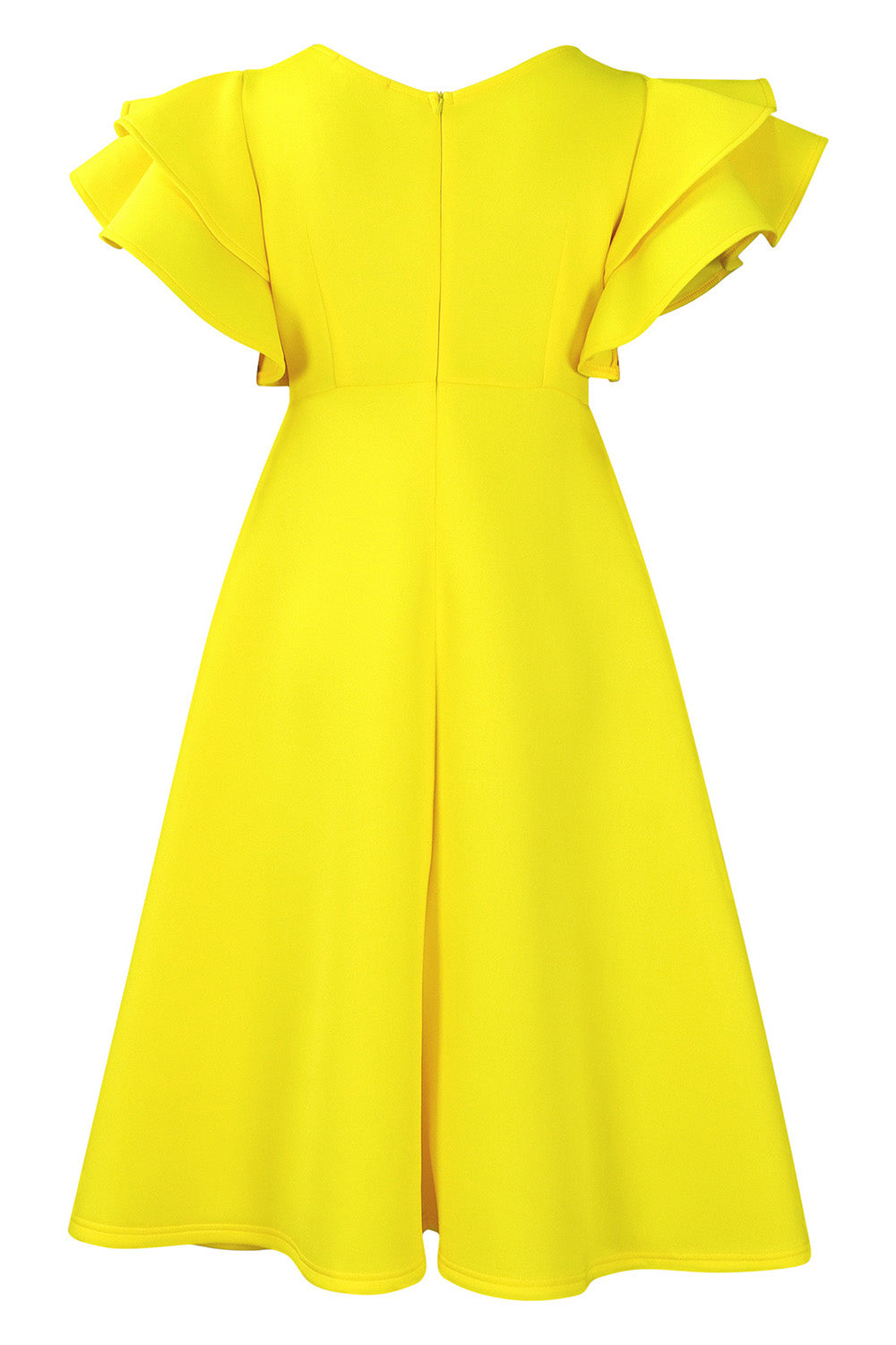 Flounce Sleeve High Waist A-Line Dress Lavish Daily