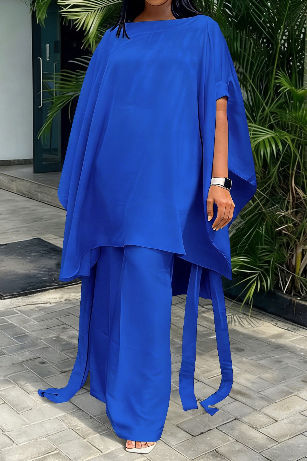 Plus Size Cape & Palazzo Pant Set LavishDaily
