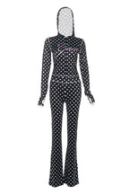 Polka Dot Letter Print Crop Hoodie Set Lavish Daily