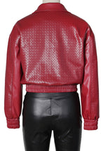 Textured PU Leather Cropped Moto Jacket Lavish Daily