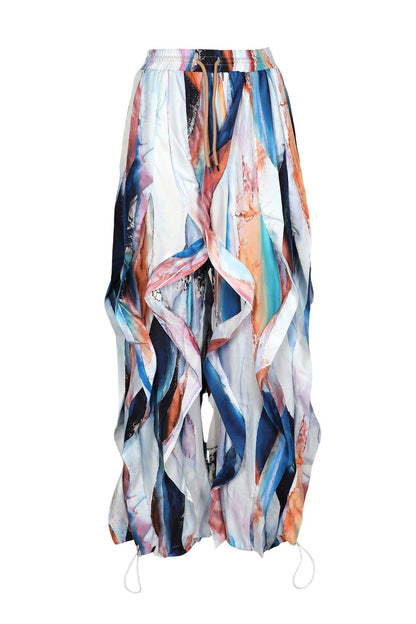 Statement Layered Ruffle Drawstring Harem Pants Lavish Daily