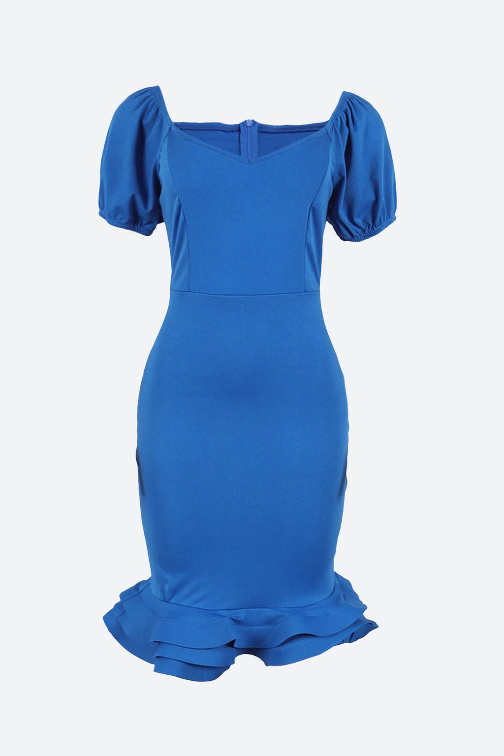 Elegant Ruffle Hem V Neck Wrapped Skirt Dress Lavish Daily