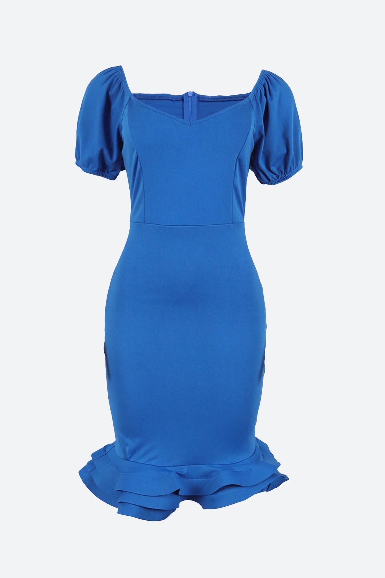 Elegant Ruffle Hem V Neck Wrapped Skirt Dress Lavish Daily