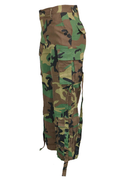 Camo Multi Pocket Straight Cargo Pants Lavish Daily