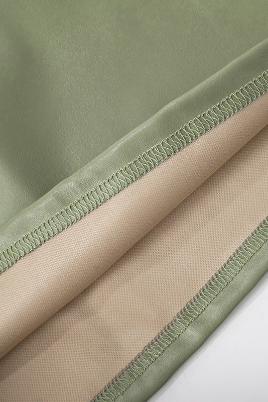 Faux Leather Jacket & Skirt Set Lavish Daily