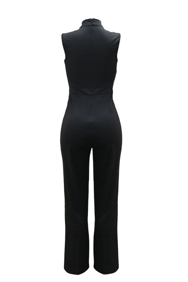 Round Neck Slim Sleeveless Floral Print Jumpsuit Lavish Daily