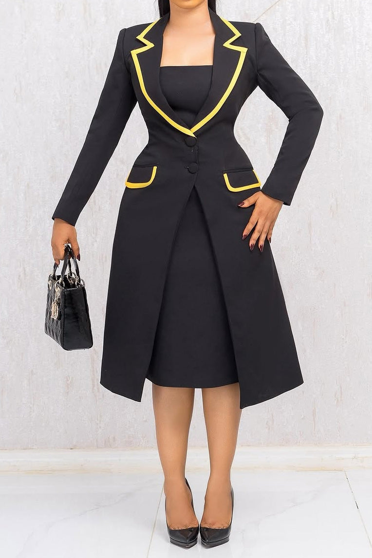 Waist Slim Blazer Vest Two-Piece Set Lavish Daily