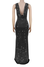 High-Waist Rhinestone Maxi Dress Lavish Daily