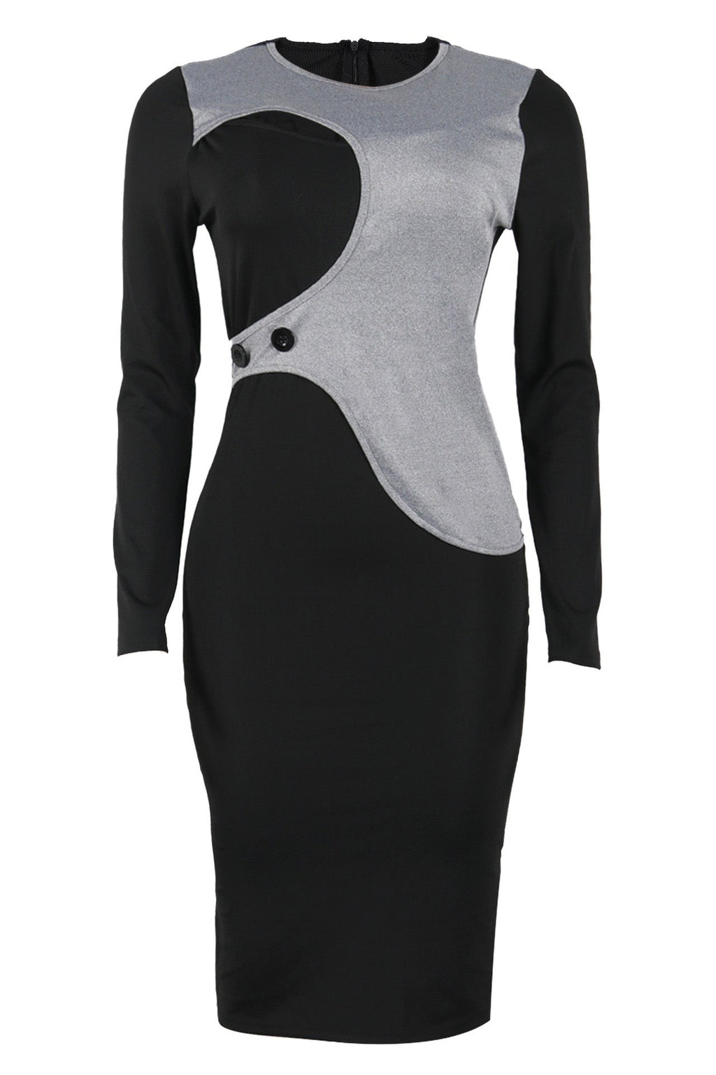 Color-Block Bodycon Dress - High Slit & Stretch Lavish Daily