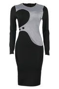 Color-Block Bodycon Dress - High Slit & Stretch Lavish Daily