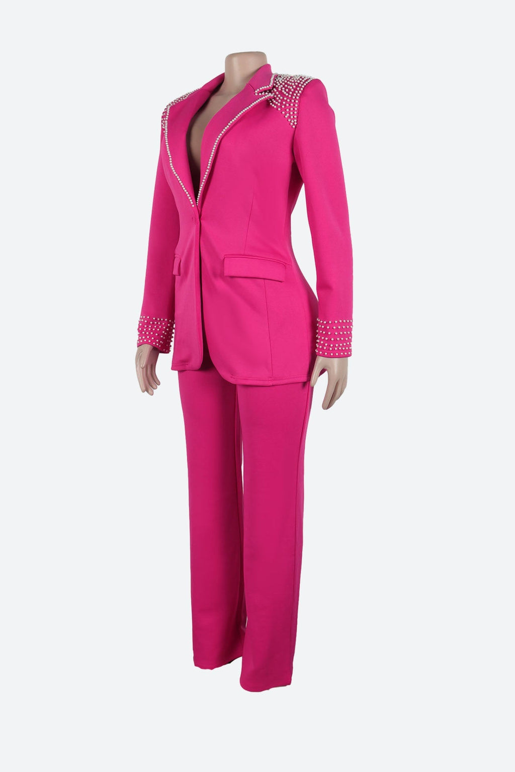Long Sleeve Slim Fit Stretch Suit Set Lavish Daily