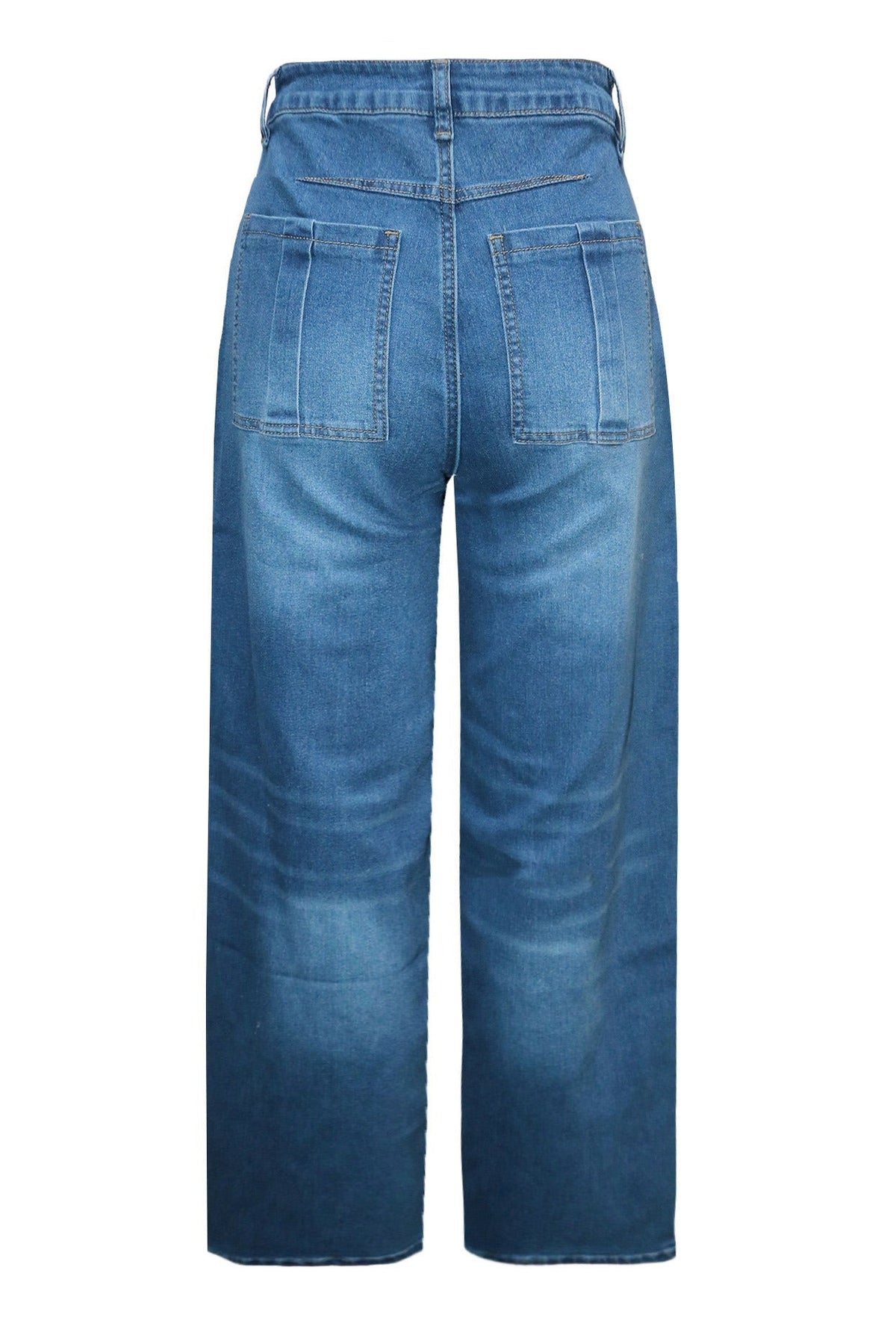 Skirt Overlay Wide Leg Baggy Jeans LavishDaily