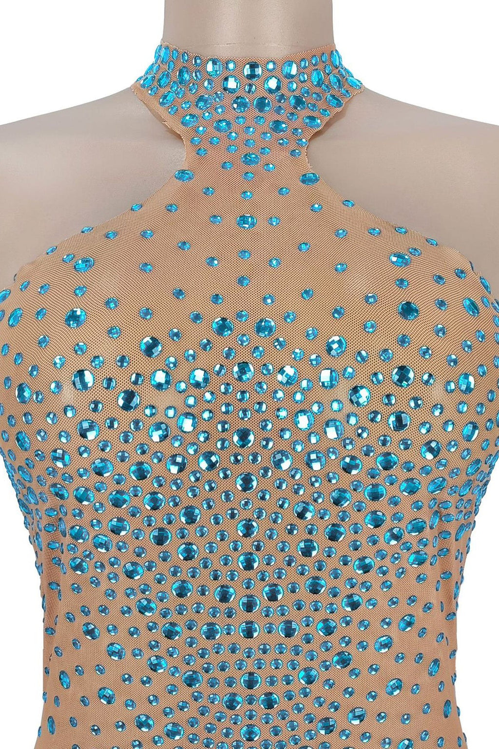 Sheer Mesh Rhinestone Slim Fit Dress LavishDaily