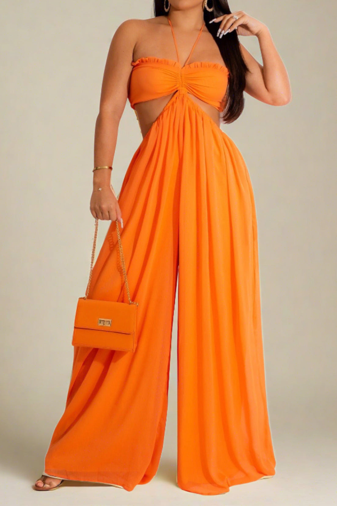 Wide Leg Flared Jumpsuit Lavish Daily