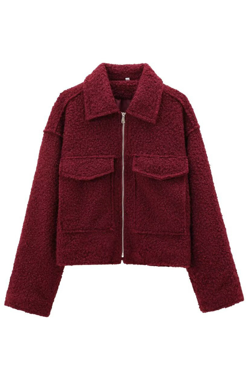 Tweed Cropped Zip Up Jacket Lavish Daily