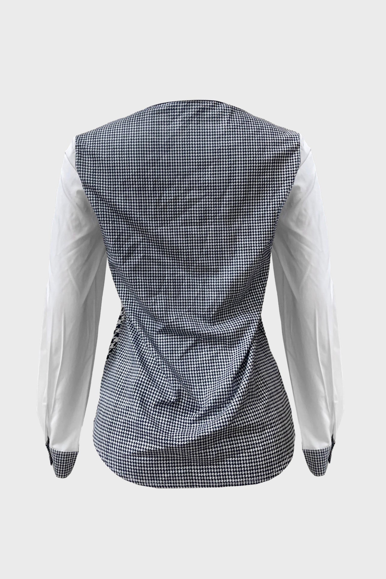 Houndstooth Plaid Button Down Shirt Blouse Lavish Daily