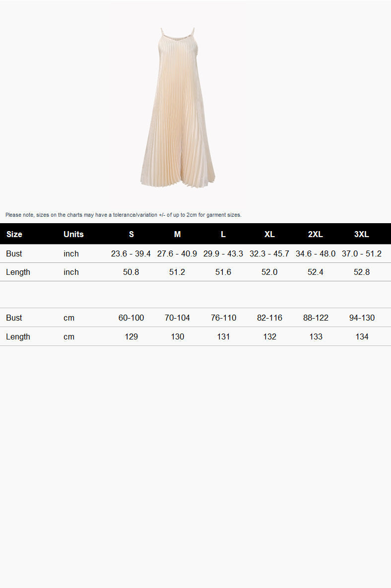 Sling Pleated Maxi Dresses Lavish Daily