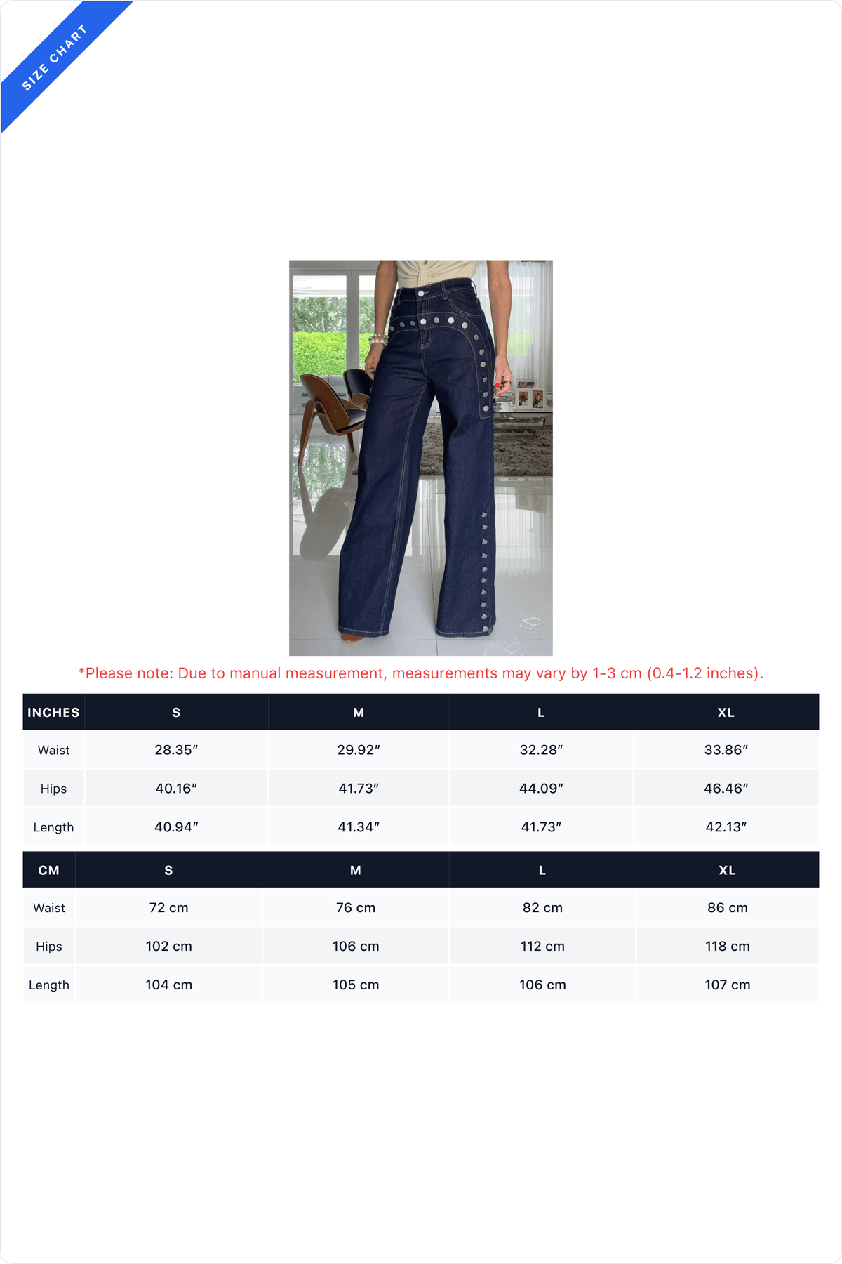 High-Rise Studded Wide-Leg Jeans Lavish Daily