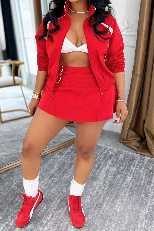 Retro Track Jacket & Mini Skirt Set LavishDaily