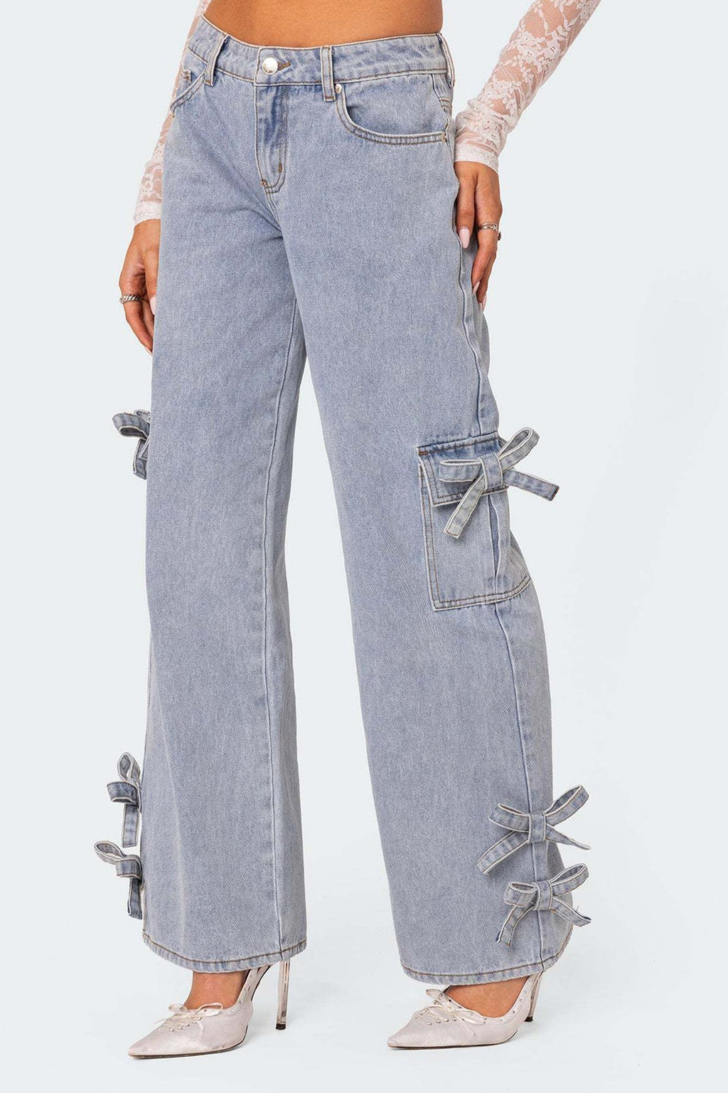 Low Rise Wide Leg Cargo Jeans Lavish Daily