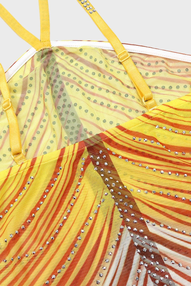 Rainbow Sleeveless Rhinestone Embellished Maxi Dress Lavish Daily