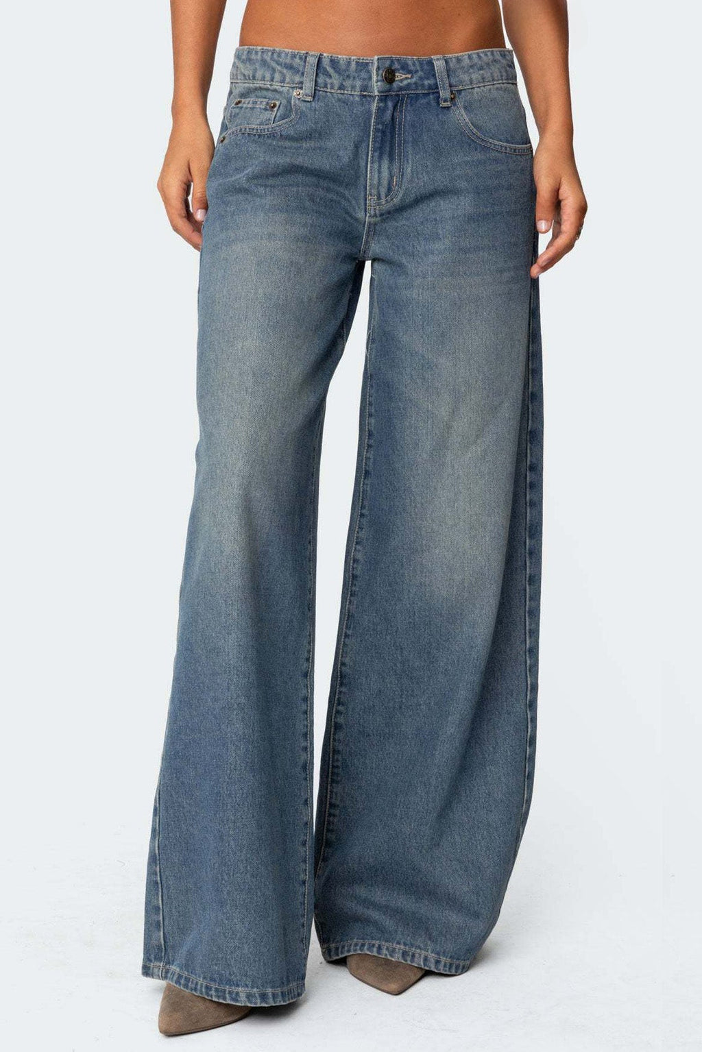 Vintage Washed Low Rise Jeans Lavish Daily