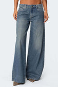 Vintage Washed Low Rise Jeans Lavish Daily