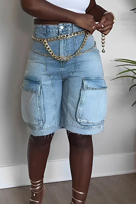 Pocket Denim Shorts Lavish Daily