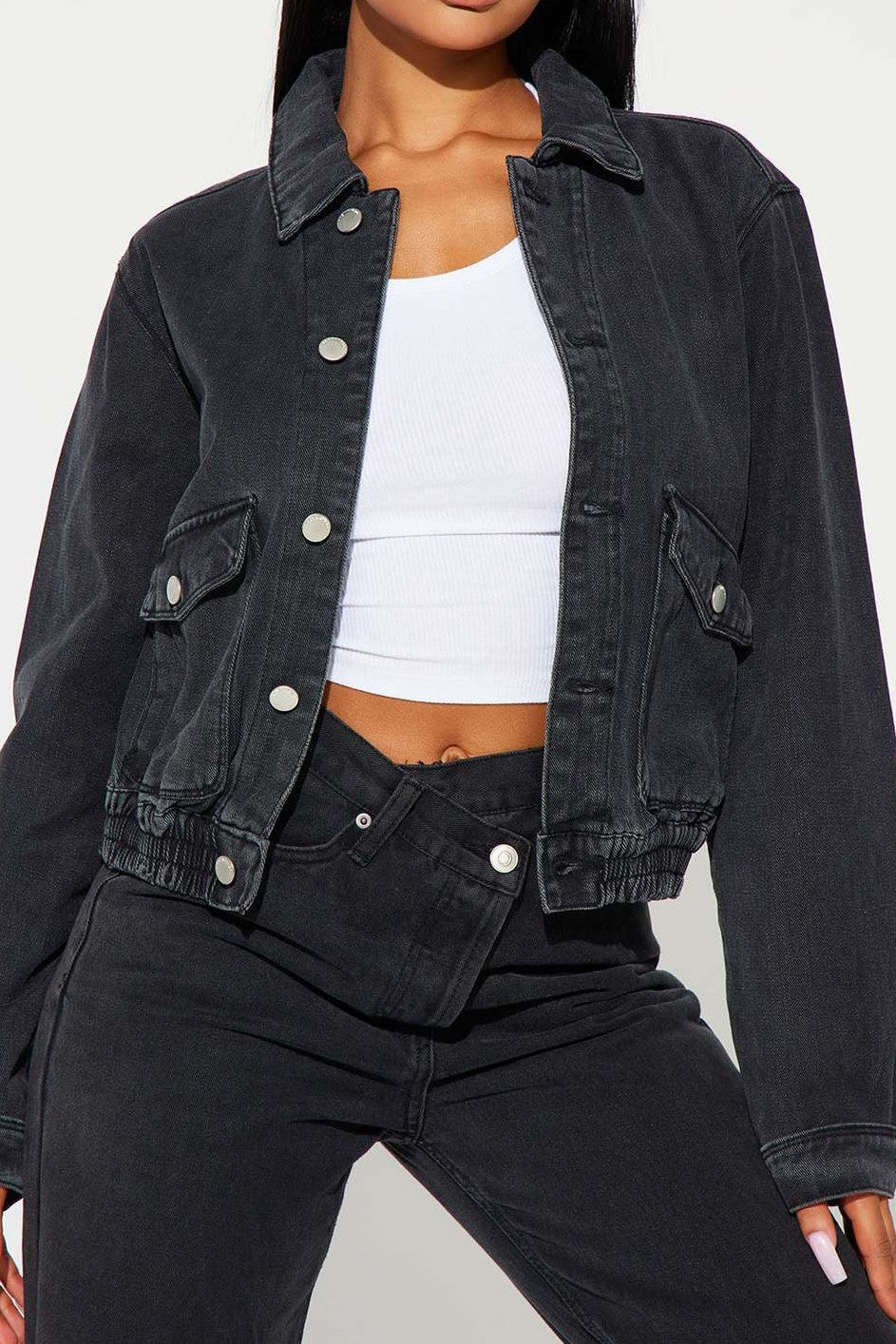 Denim Cropped Jacket Lavish Daily