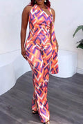 Elastic Slim-Fit Printed Wide-Leg Jumpsuit Lavish Daily