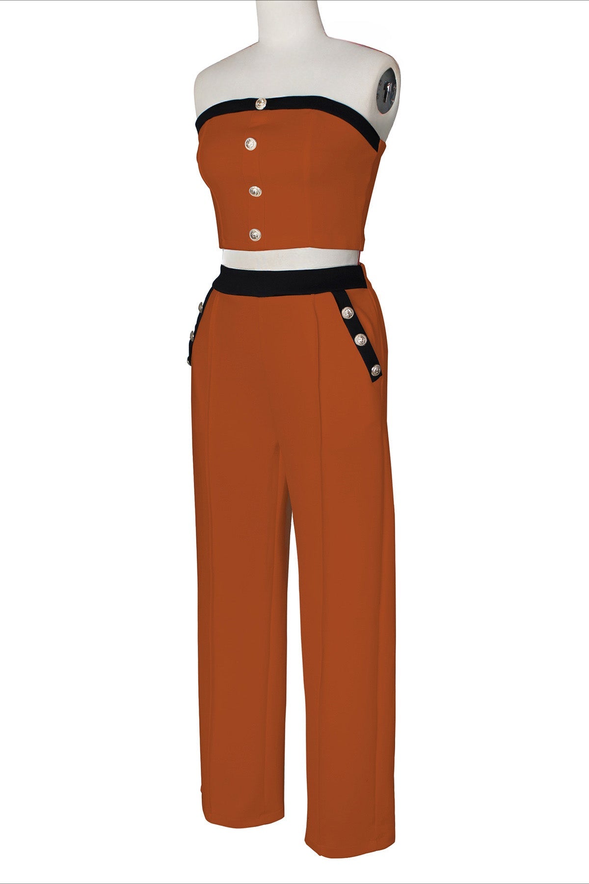 Wide-Leg Pant Suit with Wrap Detail Top Lavish Daily