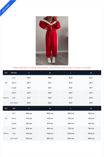 Colorblock Zip Jacket Wide Leg Pants Set Lavish Daily