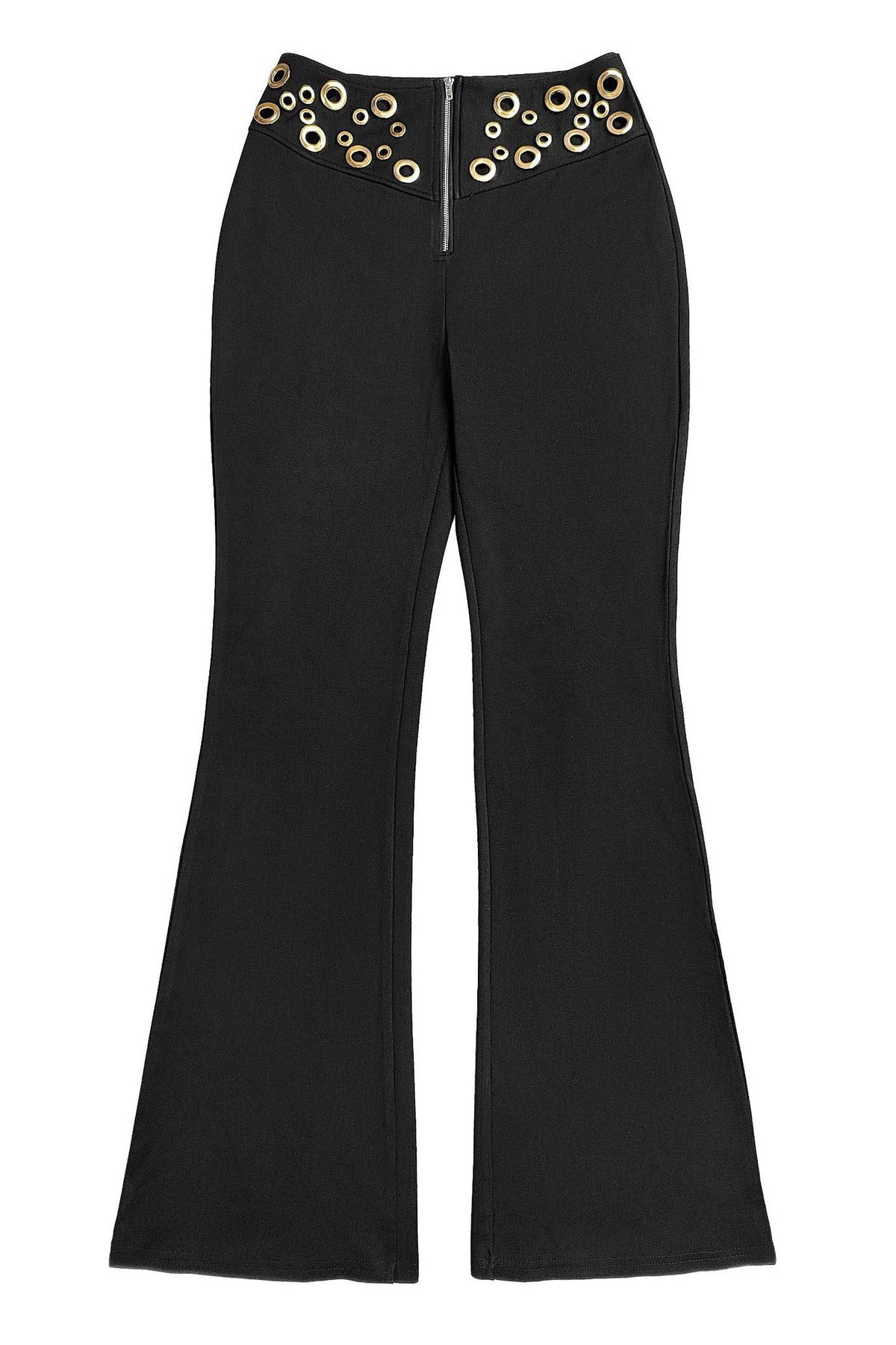 Strapless Grommet V-Neck Flare Pant Set Lavish Daily