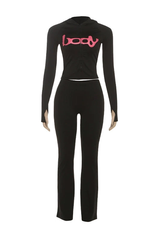 Zip Up Long Sleeve Top and Pants Set LavishDaily