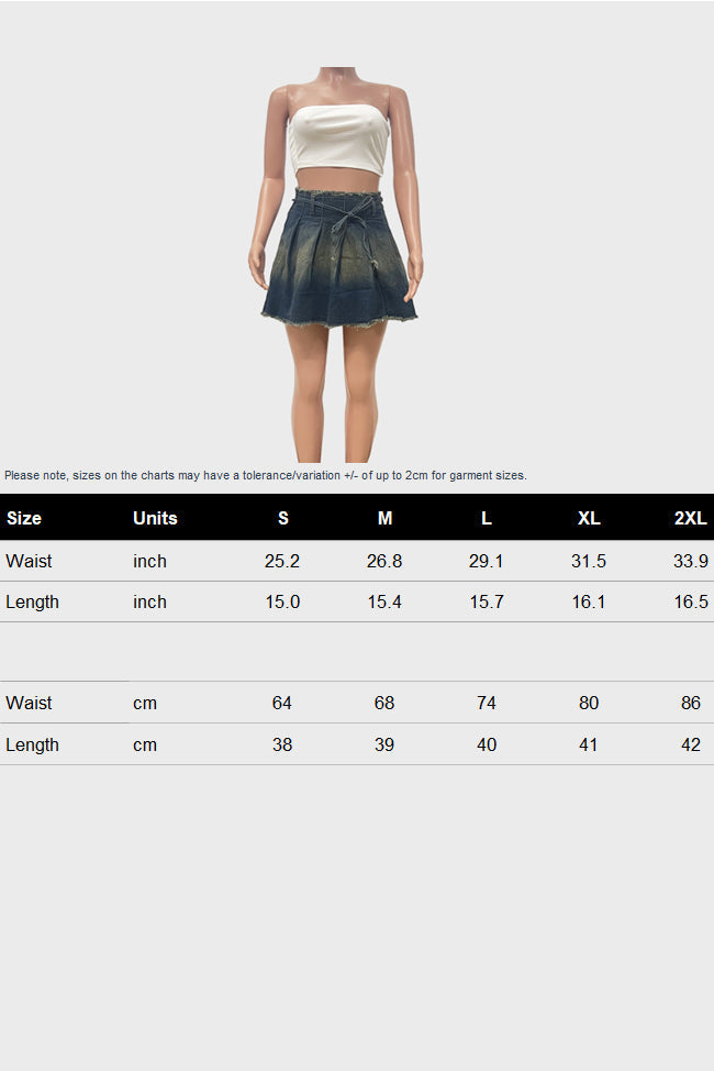 Pleated Denim Mini Skirt Lavish Daily