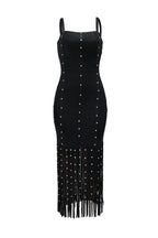 Fringed Embellished Bandage Dress LavishDaily