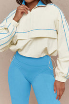 Drawstring Waist Nylon Top & Yoga Pants Activewear Set Lavish Daily