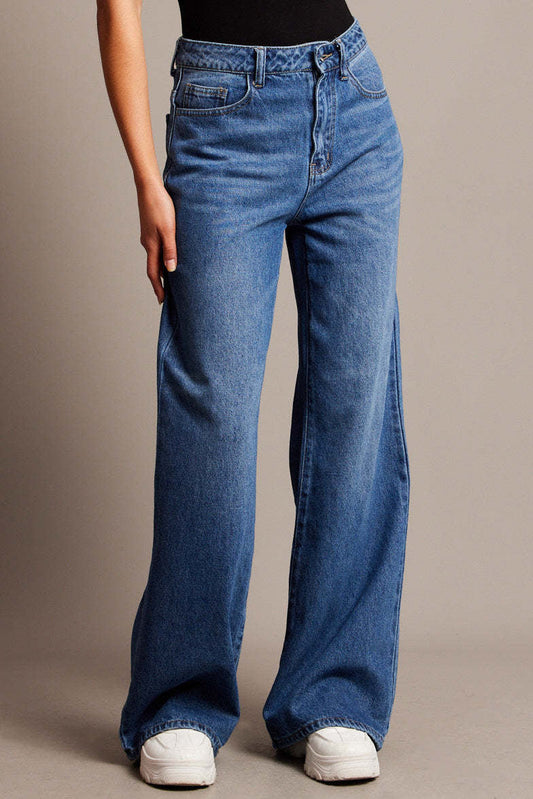 High Waist Loose Wide Leg Straight Jeans Lavish Daily