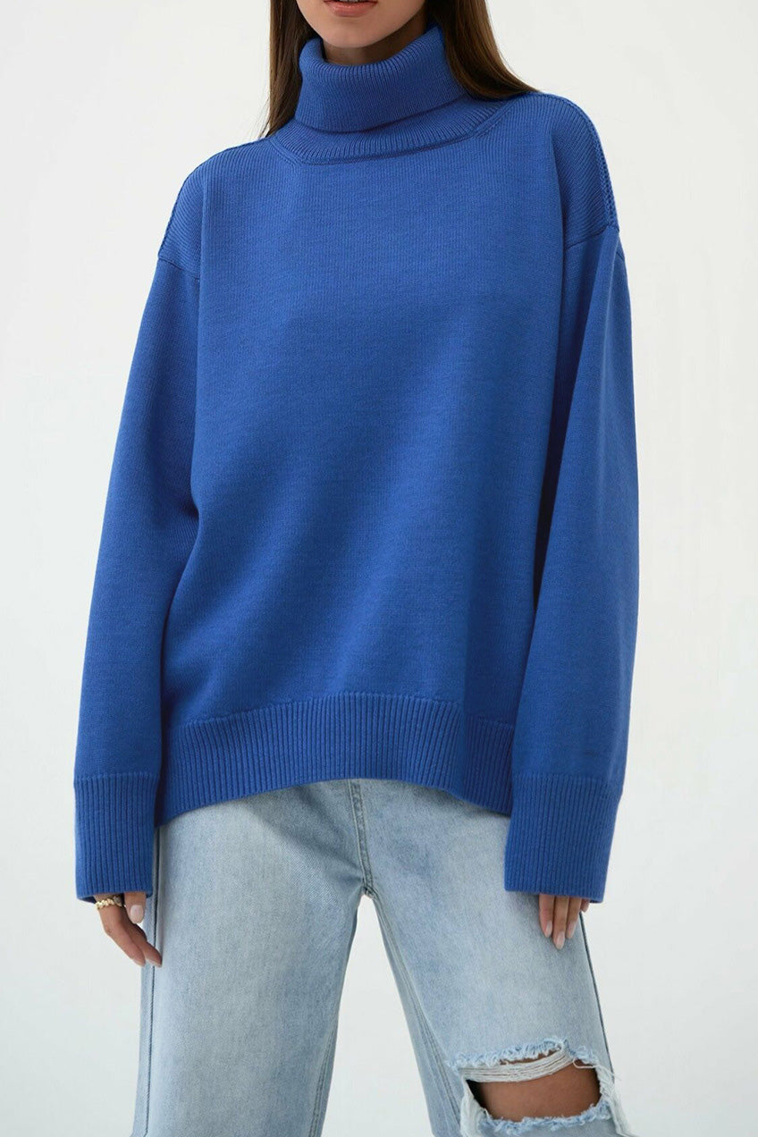 Turtleneck Long Sleeve Sweater Lavish Daily