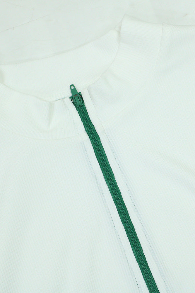 Colorblock Sleeveless Zip Top and Skirt Outfit Lavish Daily