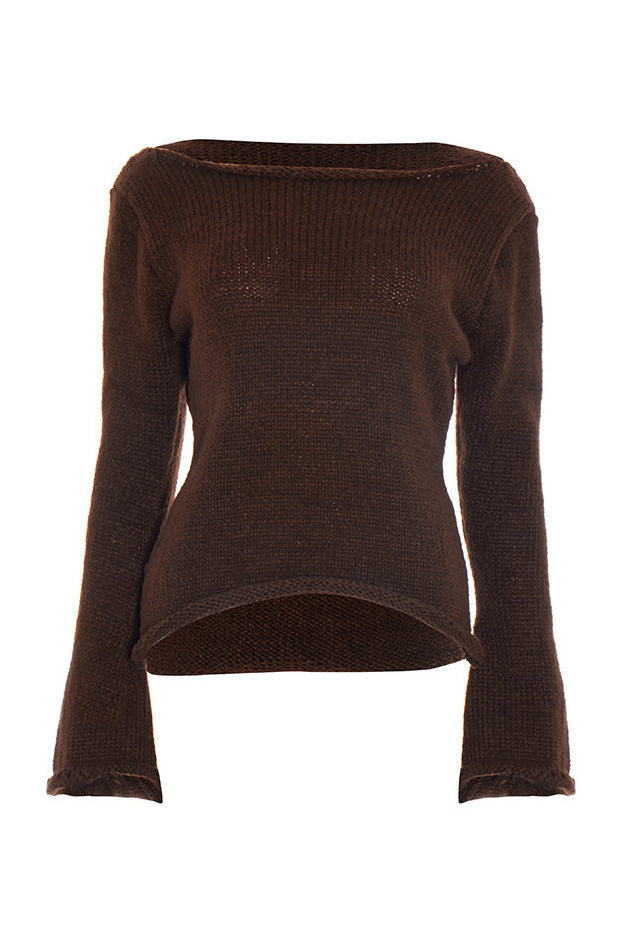 Off Shoulder Knitted Sweater Lavish Daily
